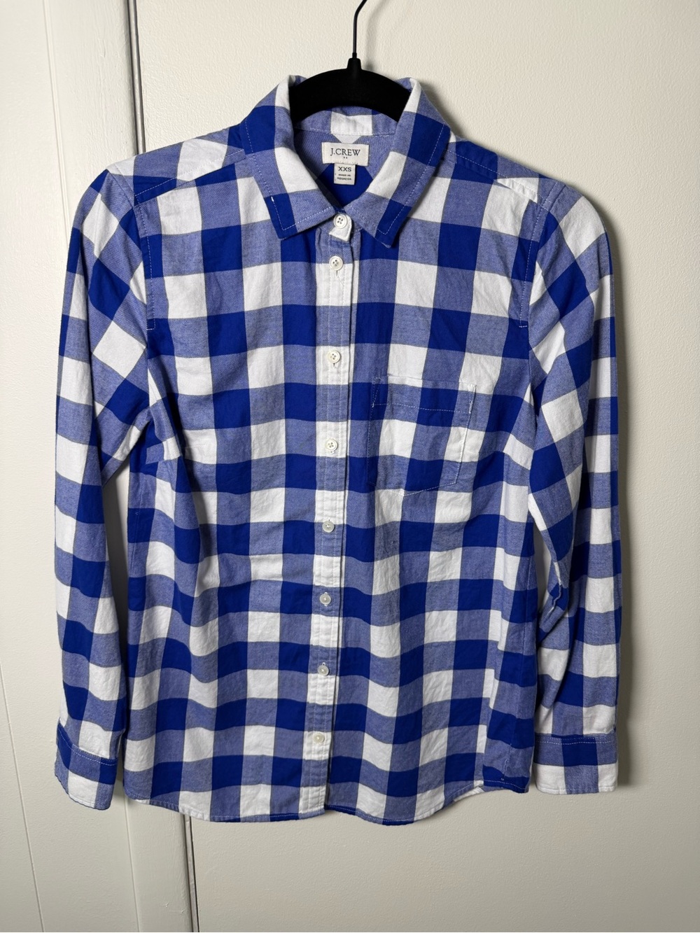 J.Crew Blue Check Button‑Down Shirt | Women’s XXS | GUC